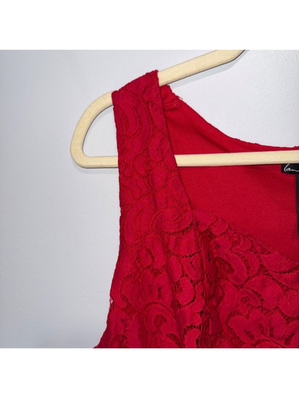 Lane Bryant Red Lace Sleeveless Tank Top Size 20 Polyester Blend Women Plus Size - Picture 4 of 6